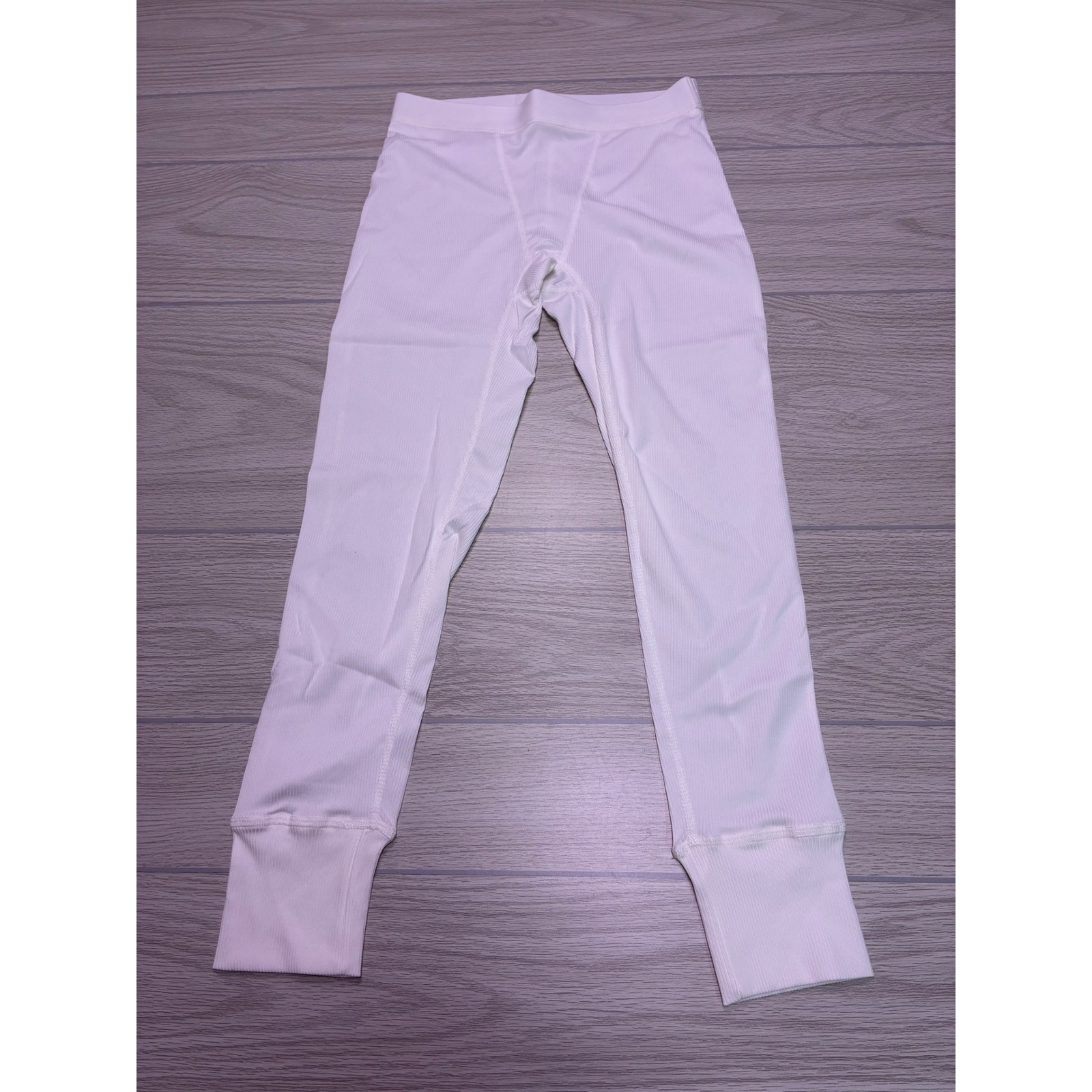 White Ribbed Knit 2-Piece Lounge Set Bralette And Leggings Size M — image 5 of 8